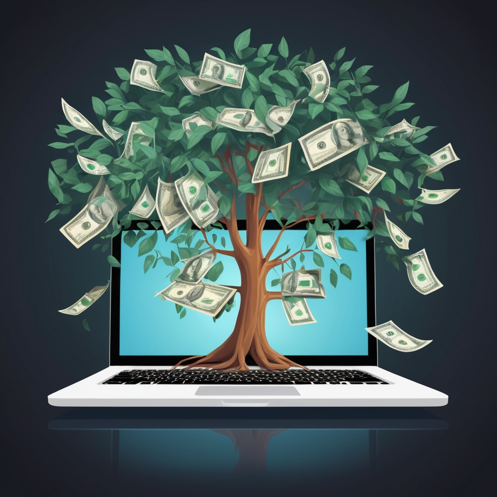 AlbedoBase_XL_A_tree_growing_out_of_a_laptop_with_dollar_bills_0